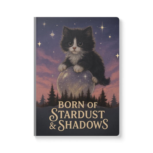 Personalized Image: Born of Stardust & Shadows - Whimsical Cat Journal