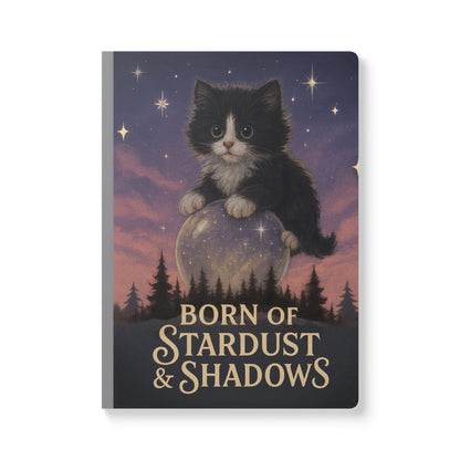 Personalized Image: Born of Stardust & Shadows - Whimsical Cat Journal