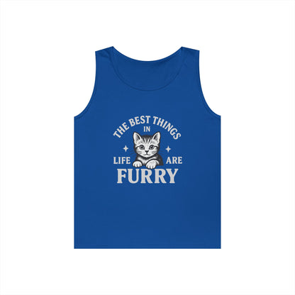 The Best Things in Life are Furry - Heavy Cotton Unisex Tank Top