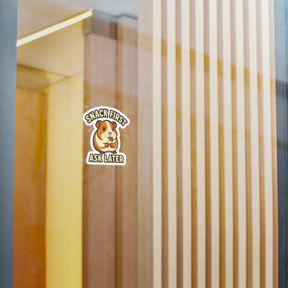 Snack First, Ask Later – Gerbil Vinyl Sticker