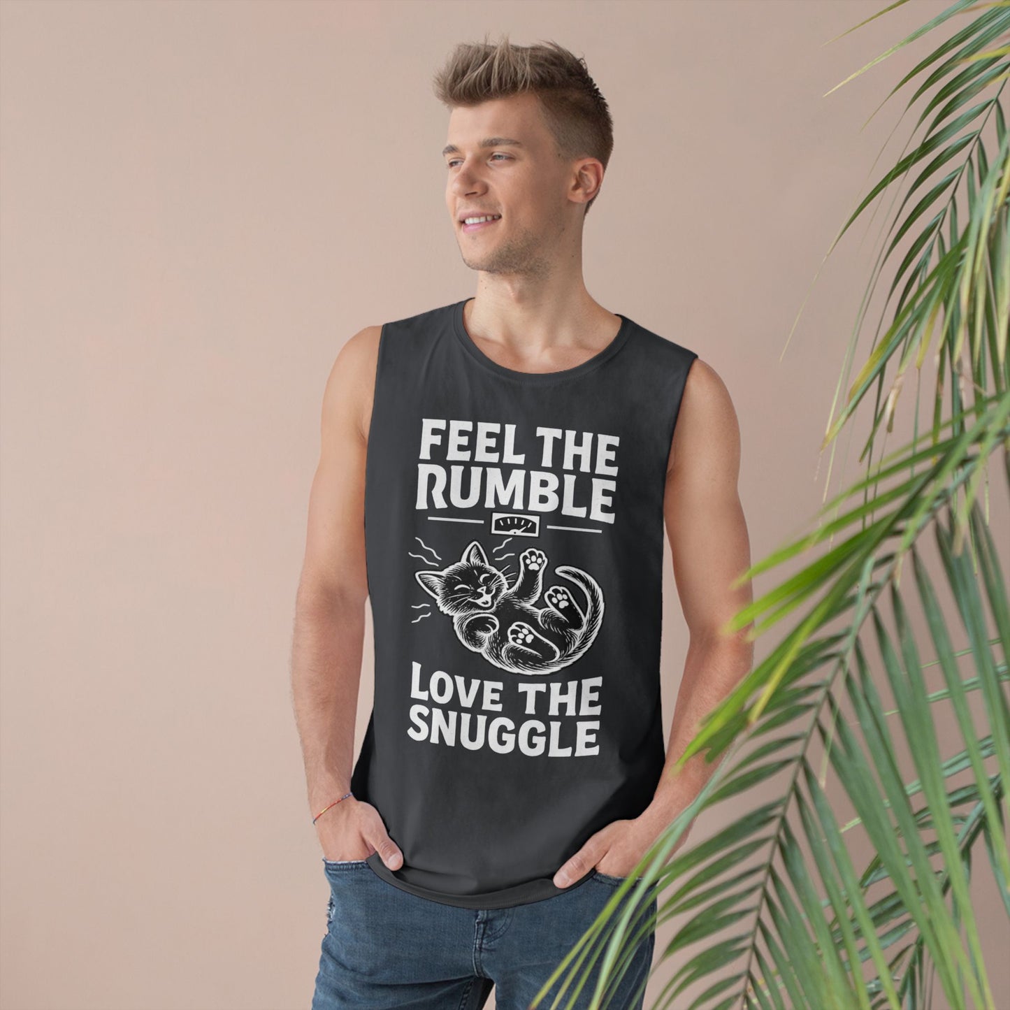 Feel the Rumble, Love the Snuggle - Vintage-Cut Muscle Tank Top