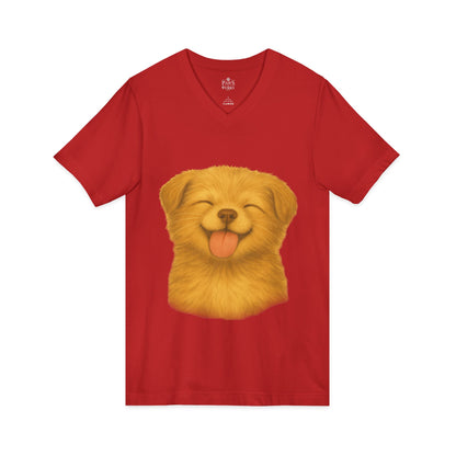 Puppy Lick - V-Neck Unisex T-Shirt