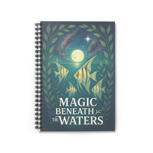 Magic Beneath the Waters – White Angel Fish Spiral Notebook
