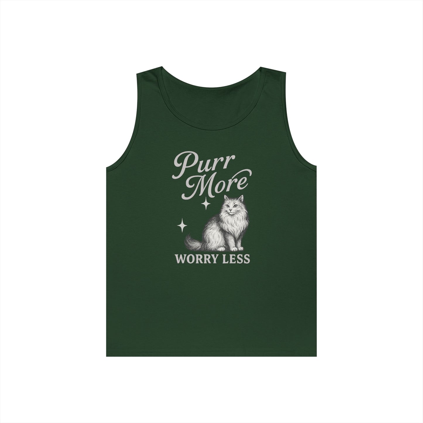 Purr More, Worry Less - Heavy Cotton Unisex Tank Top