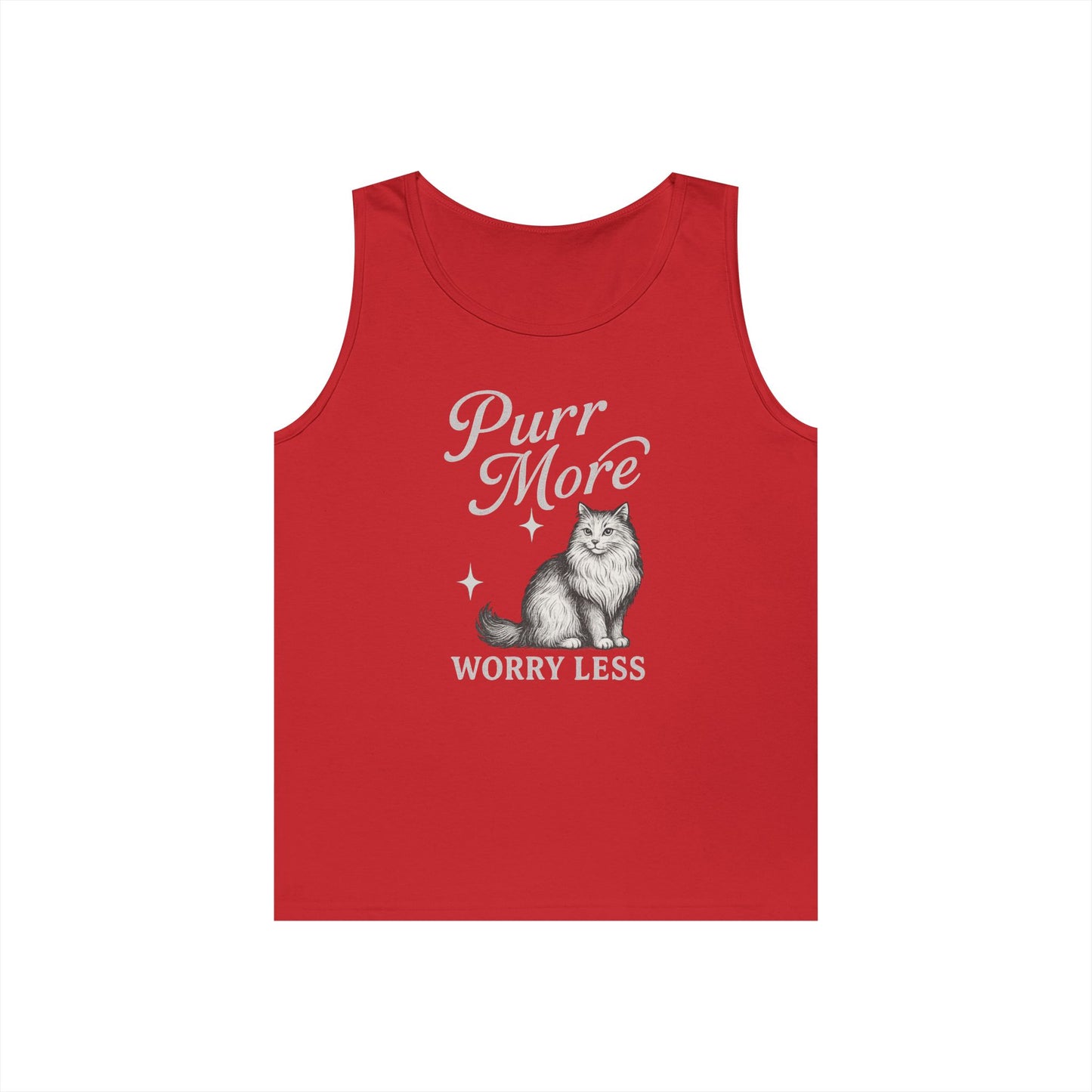 Purr More, Worry Less - Heavy Cotton Unisex Tank Top