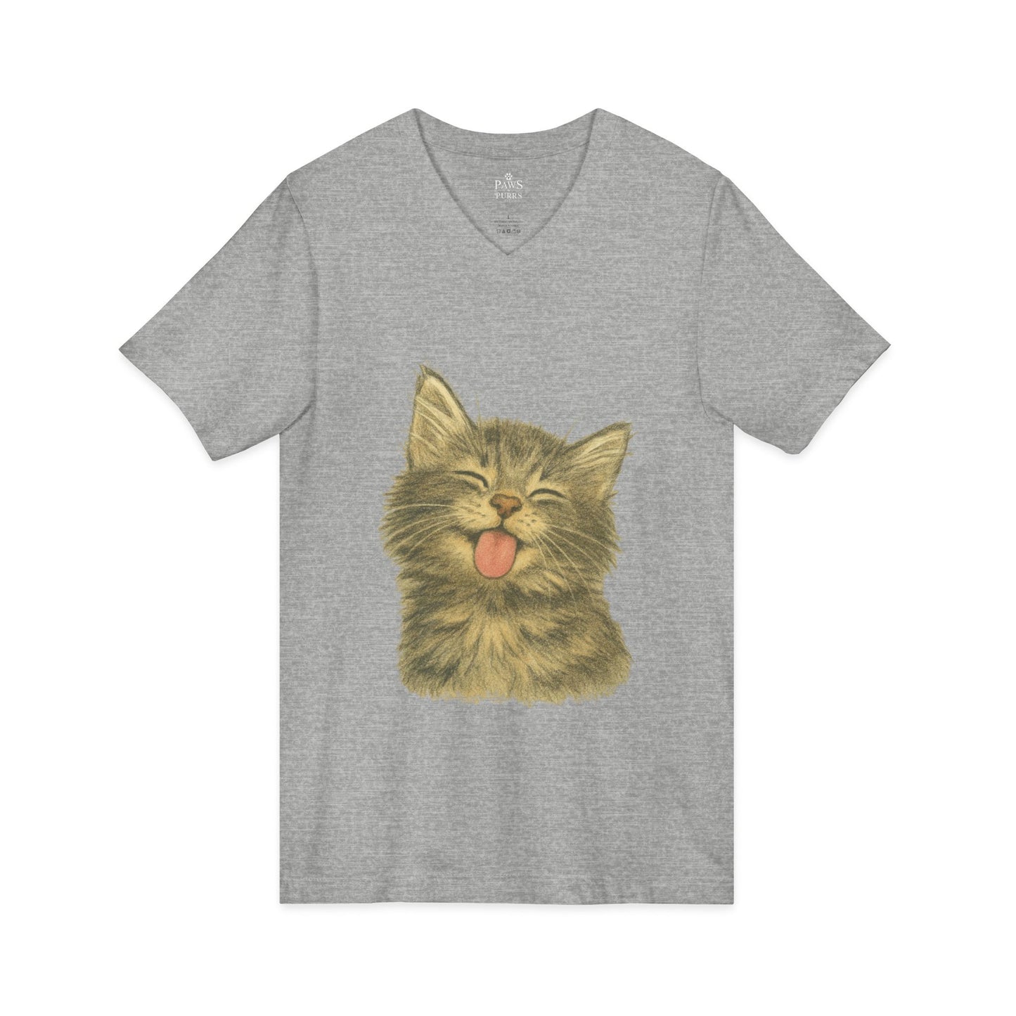 Kitty Lick - V-Neck Unisex T-Shirt