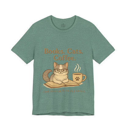 Books. Cats. Coffee. – Soft Unisex T-Shirt