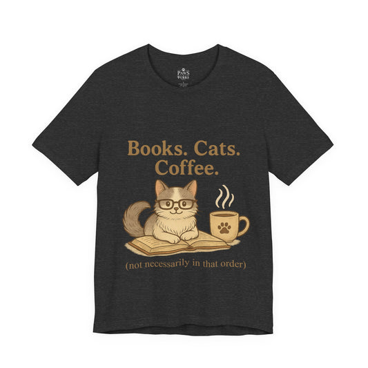 Books. Cats. Coffee. – Soft Unisex T-Shirt