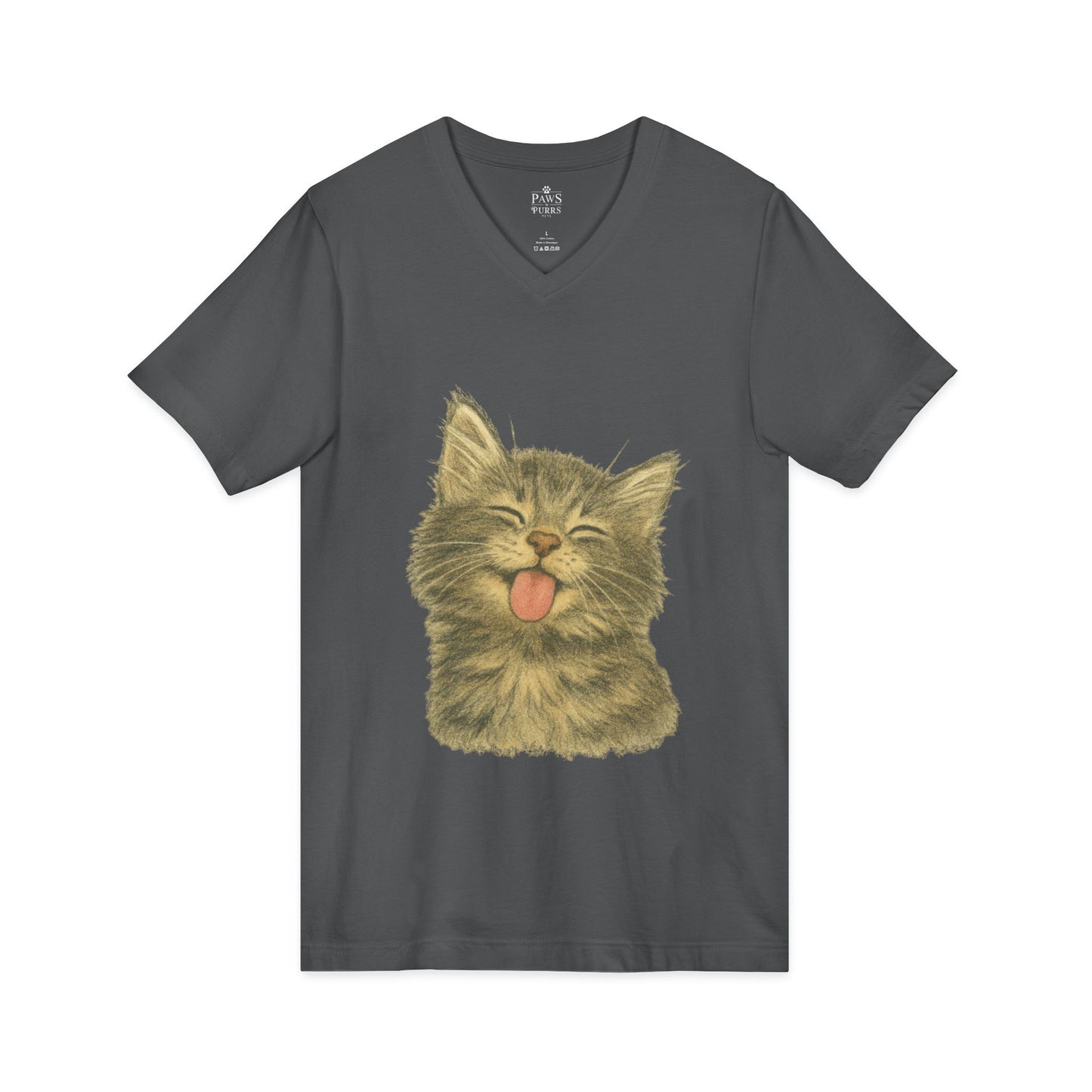Kitty Lick - V-Neck Unisex T-Shirt