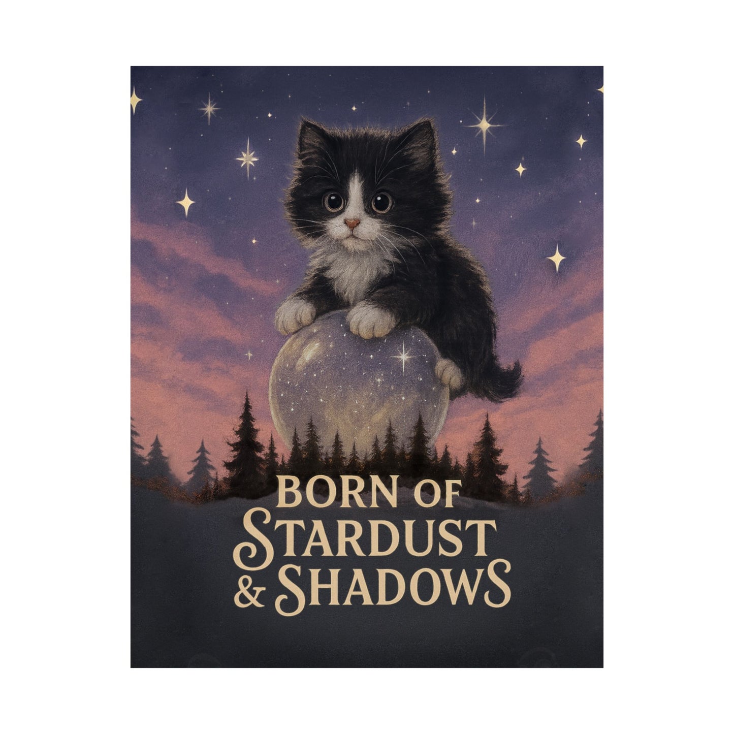 Born of Stardust & Shadows - Cat Art Poster