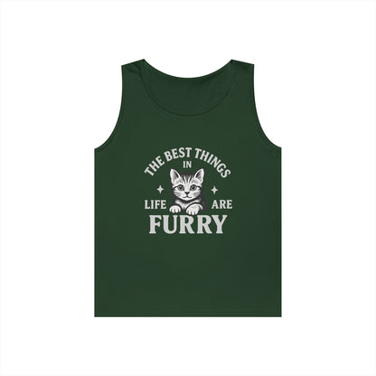 The Best Things in Life are Furry - Heavy Cotton Unisex Tank Top