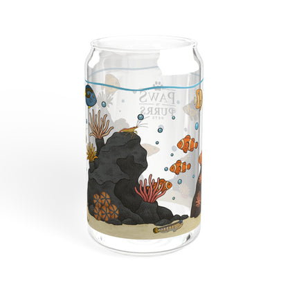 Saltwater Aquarium Fishtank – 16oz Sipper Glass with Bamboo Lid and Straw