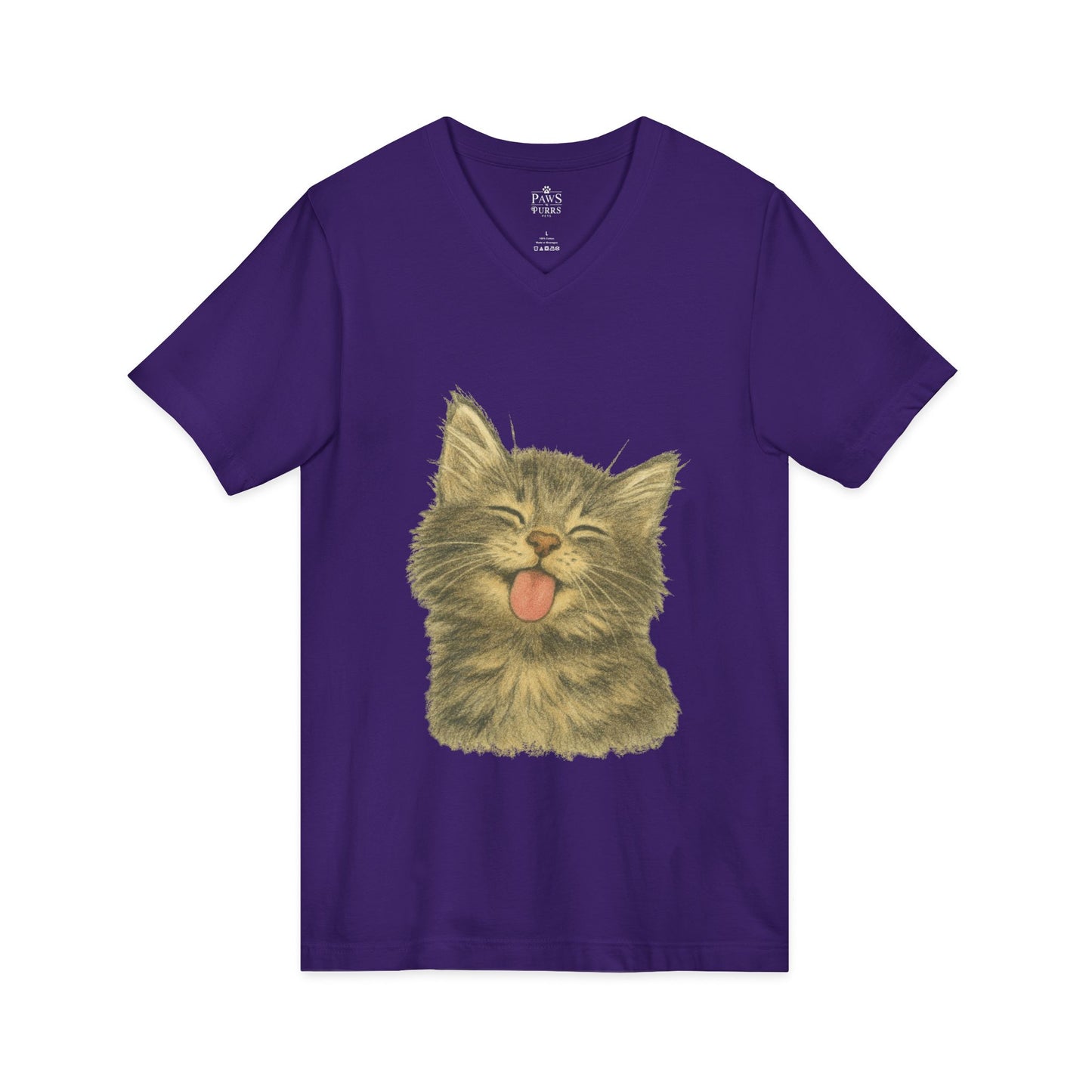 Kitty Lick - V-Neck Unisex T-Shirt
