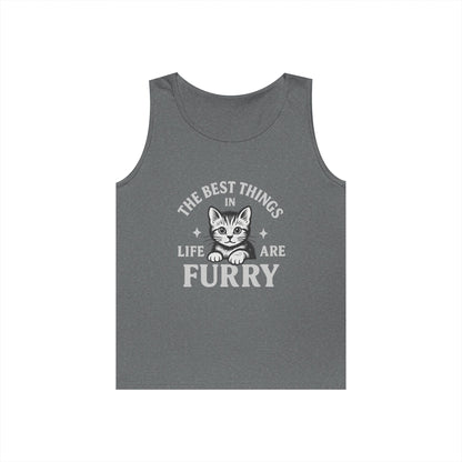 The Best Things in Life are Furry - Heavy Cotton Unisex Tank Top