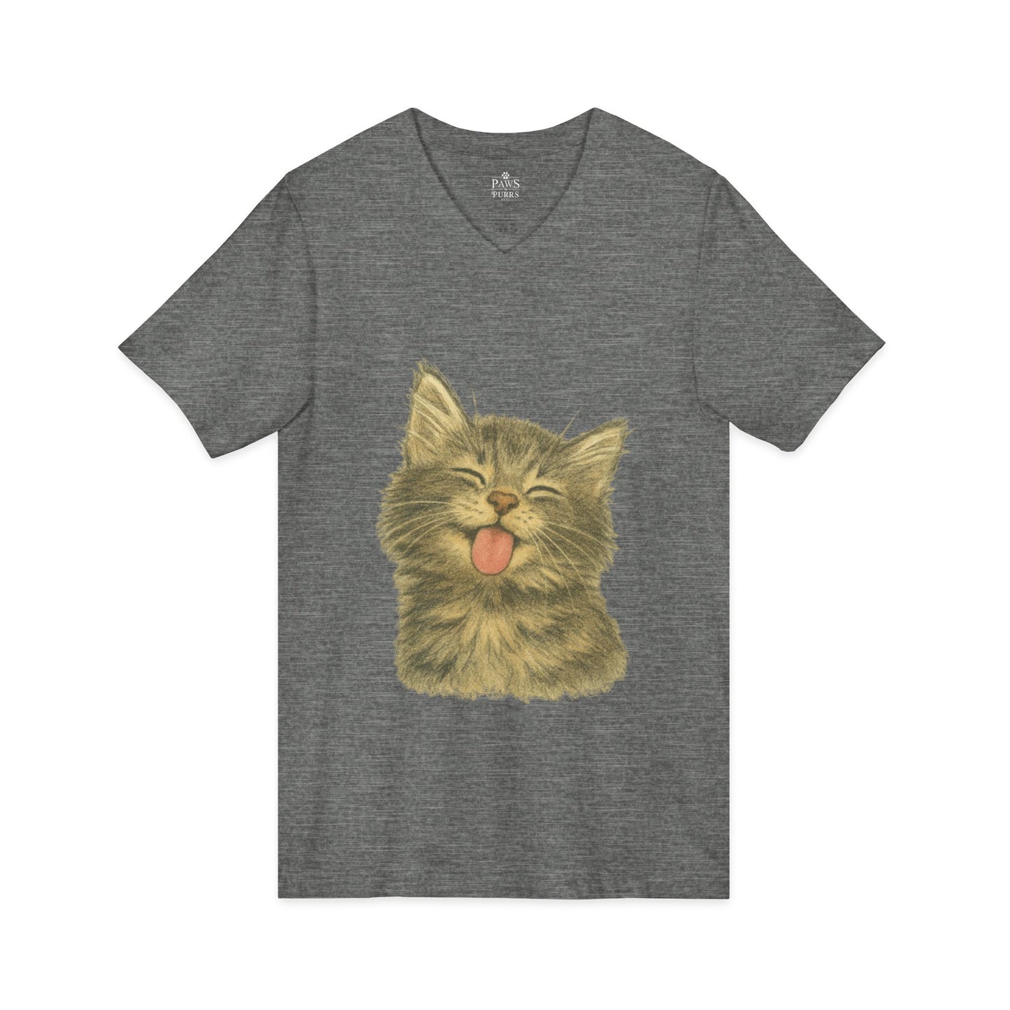 Kitty Lick - V-Neck Unisex T-Shirt
