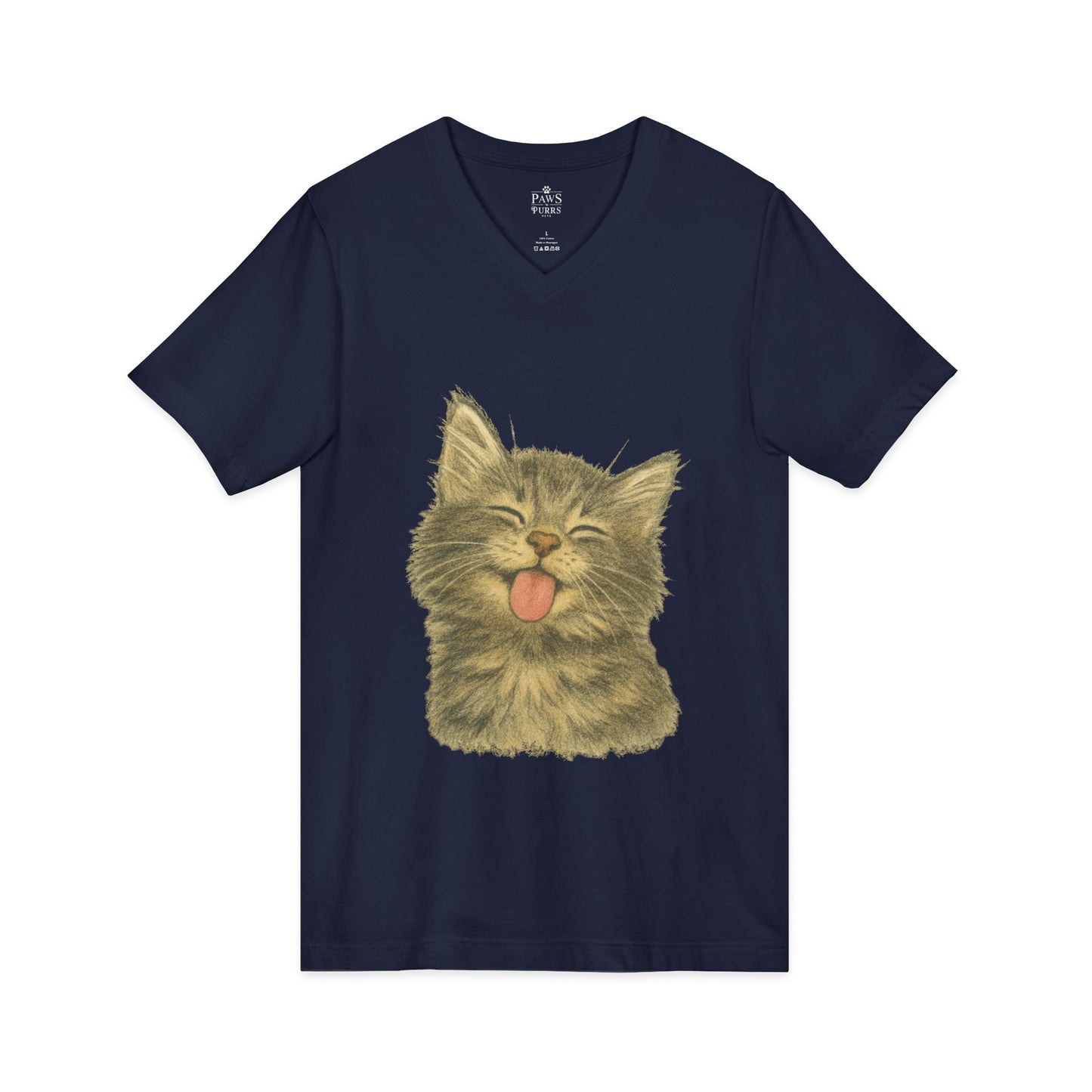 Kitty Lick - V-Neck Unisex T-Shirt