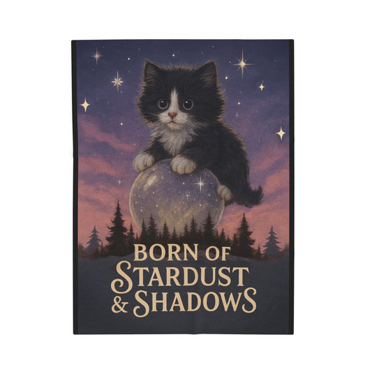 Personalized Image: Born of Stardust & Shadows - Velveteen Blanket