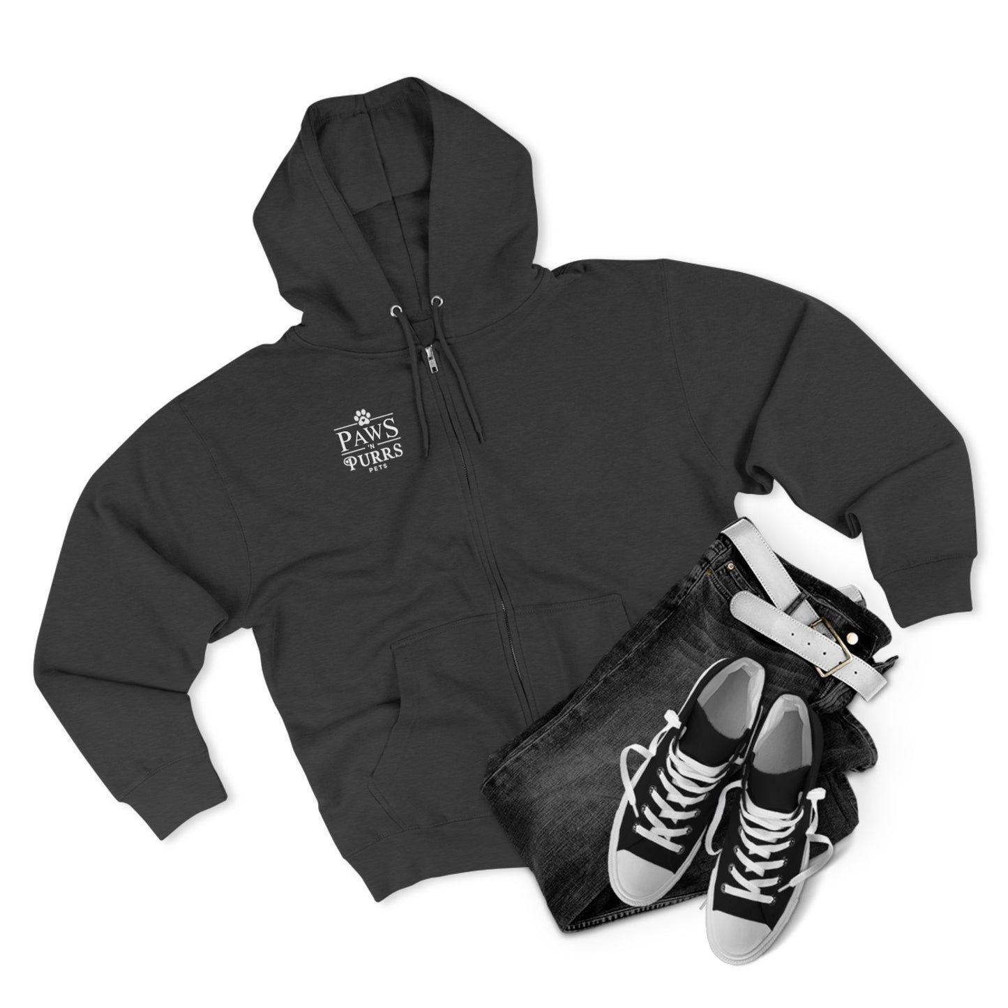 Purr More, Worry Less – Cozy Cat Lover’s Zip Hoodie
