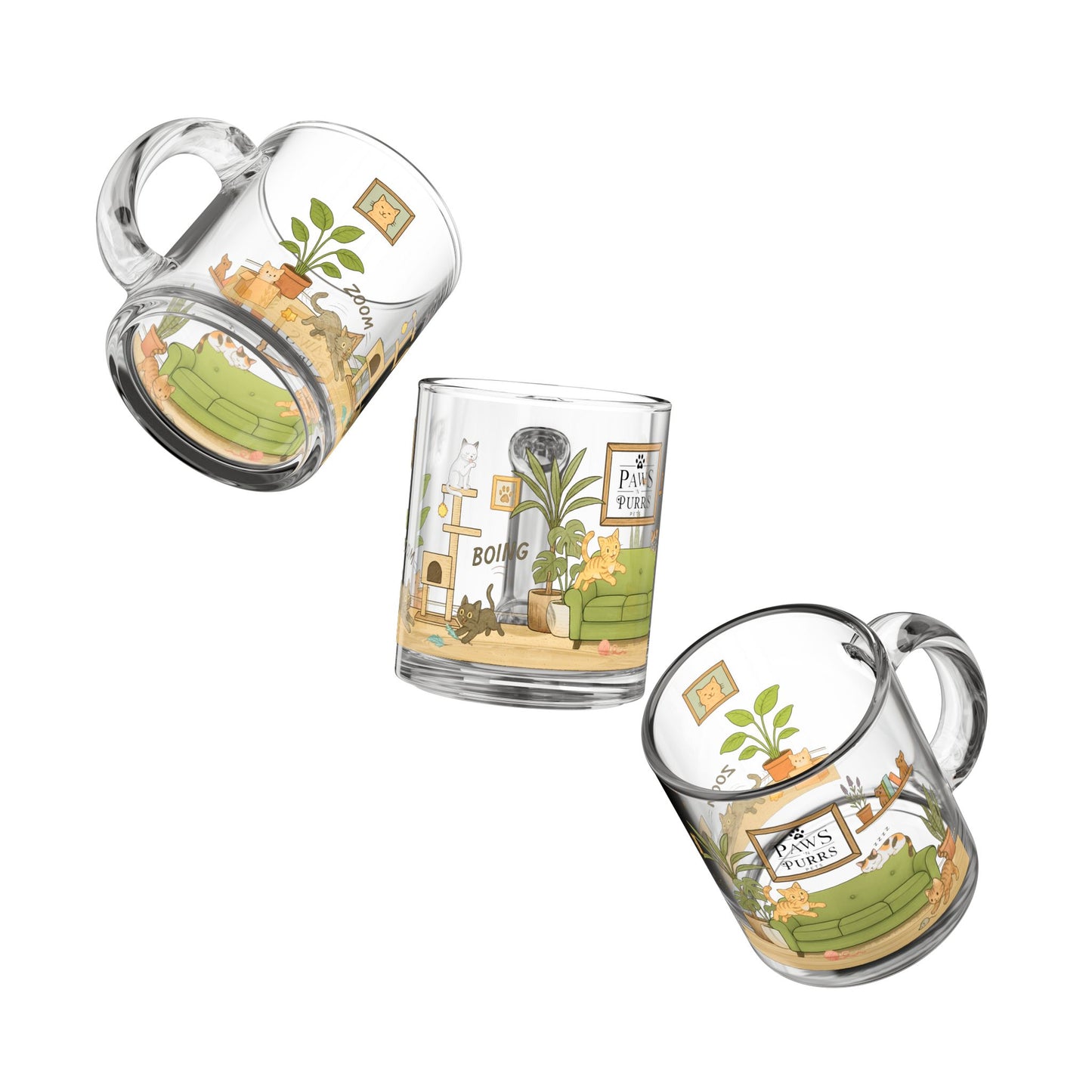 Cat House Zoomies - 10oz Glass Mug