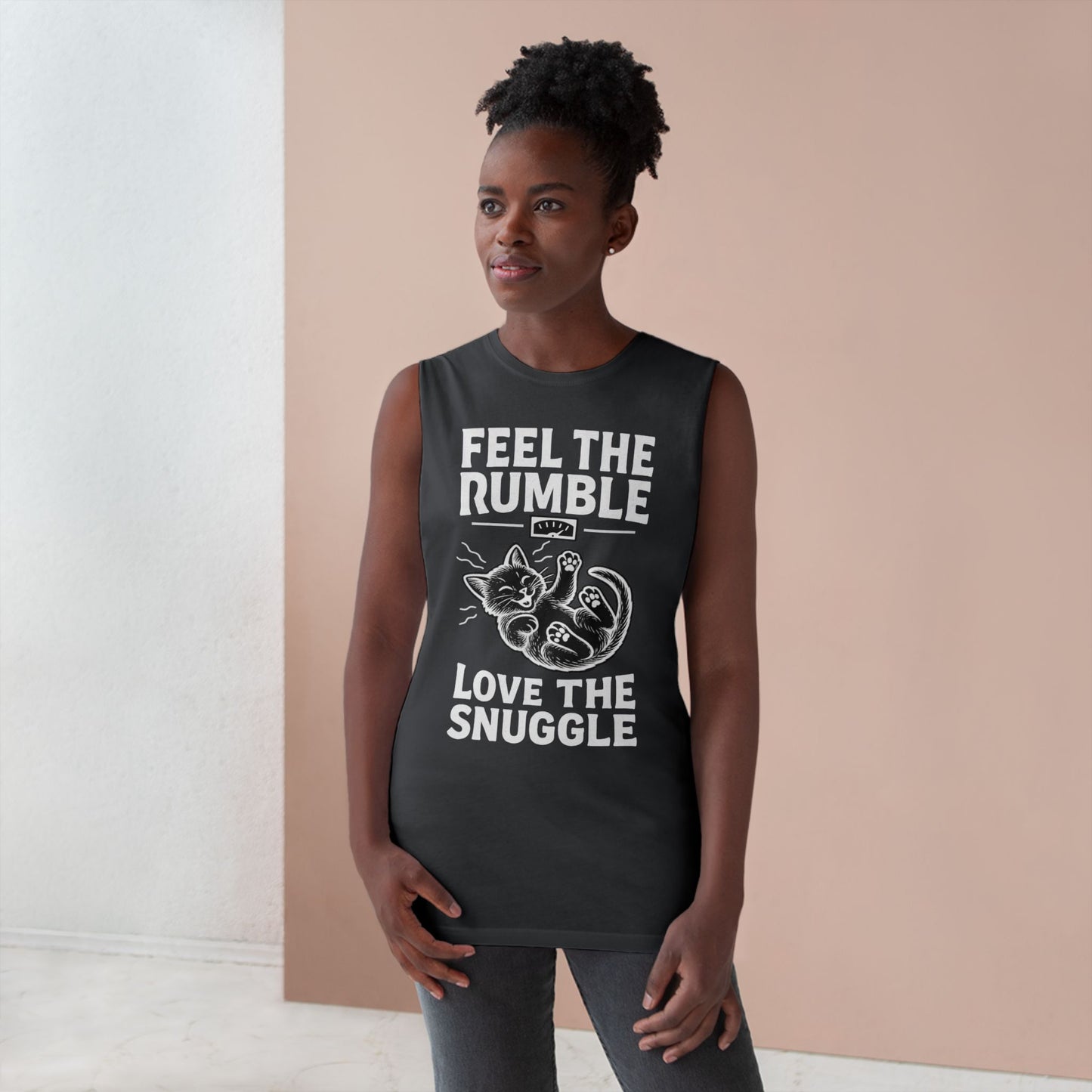 Feel the Rumble, Love the Snuggle - Vintage-Cut Muscle Tank Top