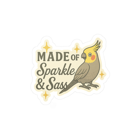 Made of Sparkle and Sass - Cockatiel Bird Vinyl Sticker