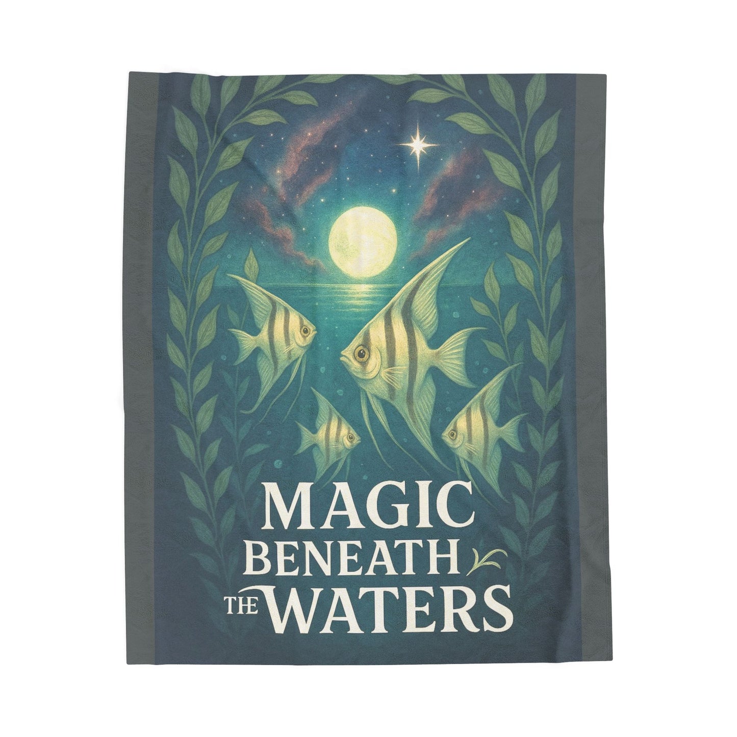 Magic Beneath the Waters - Angel Fish Velveteen Blanket
