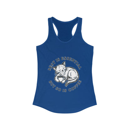 Rest Is Essential Coffee Cat – Women’s Racerback Tank Top