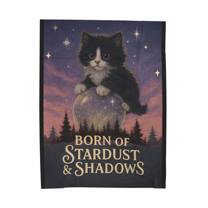 Personalized Image: Born of Stardust & Shadows - Velveteen Blanket