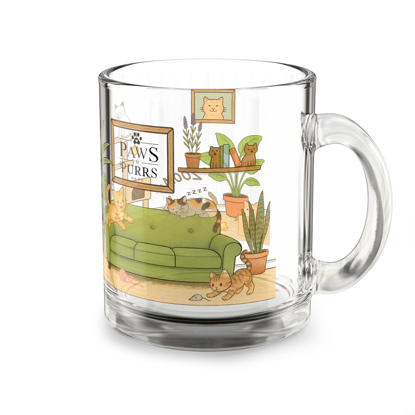 Cat House Zoomies - 10oz Glass Mug