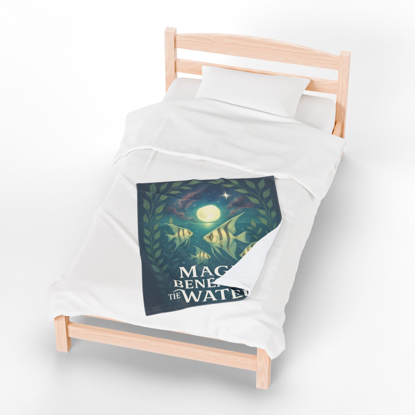 Magic Beneath the Waters - Angel Fish Velveteen Blanket