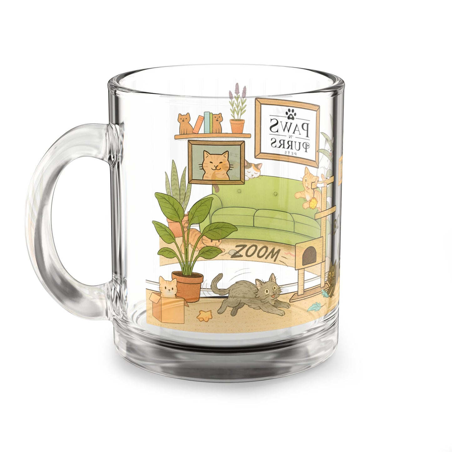 Cat House Zoomies - 10oz Glass Mug
