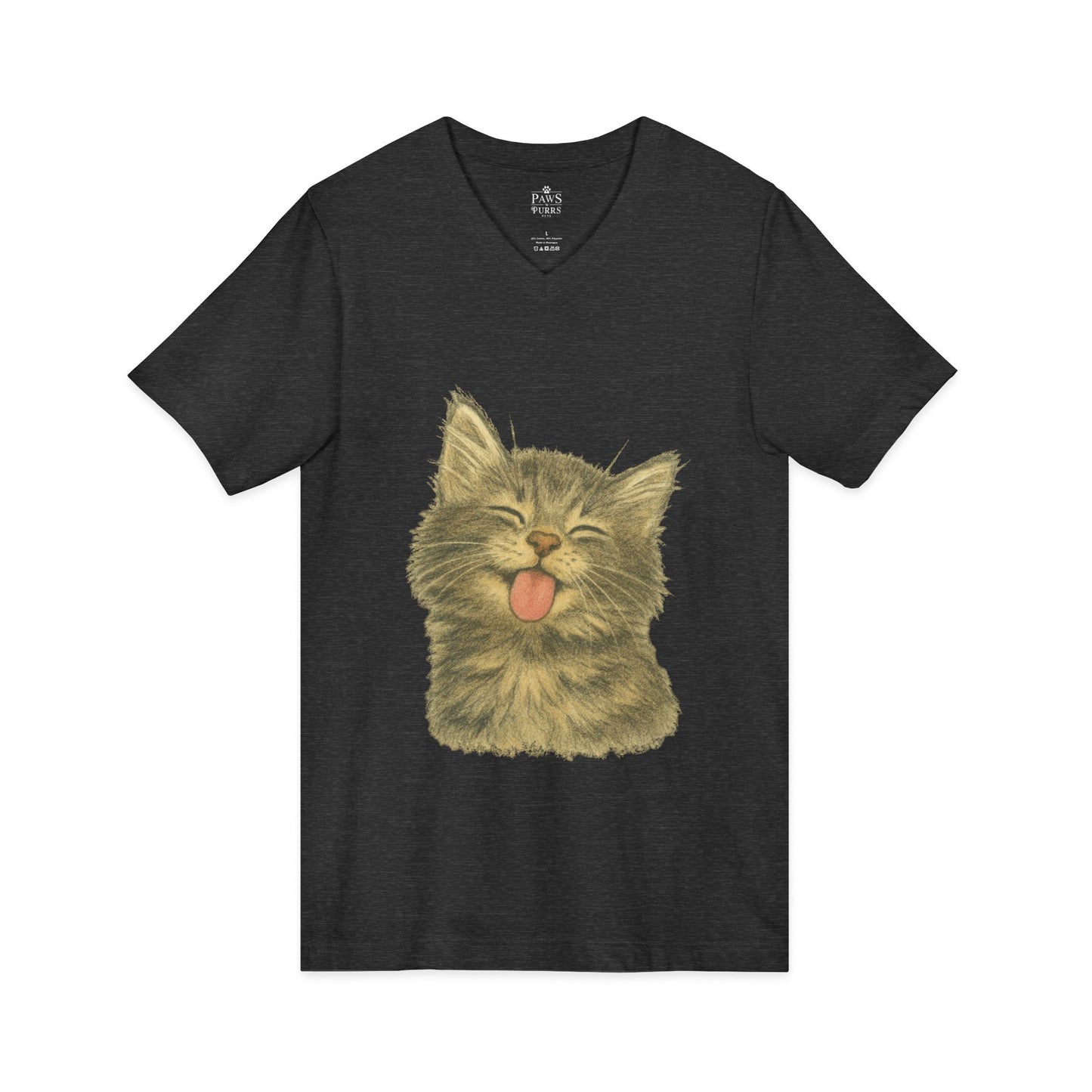 Kitty Lick - V-Neck Unisex T-Shirt