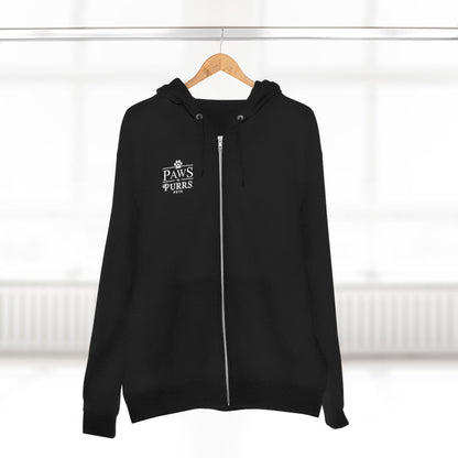 Purr More, Worry Less – Cozy Cat Lover’s Zip Hoodie
