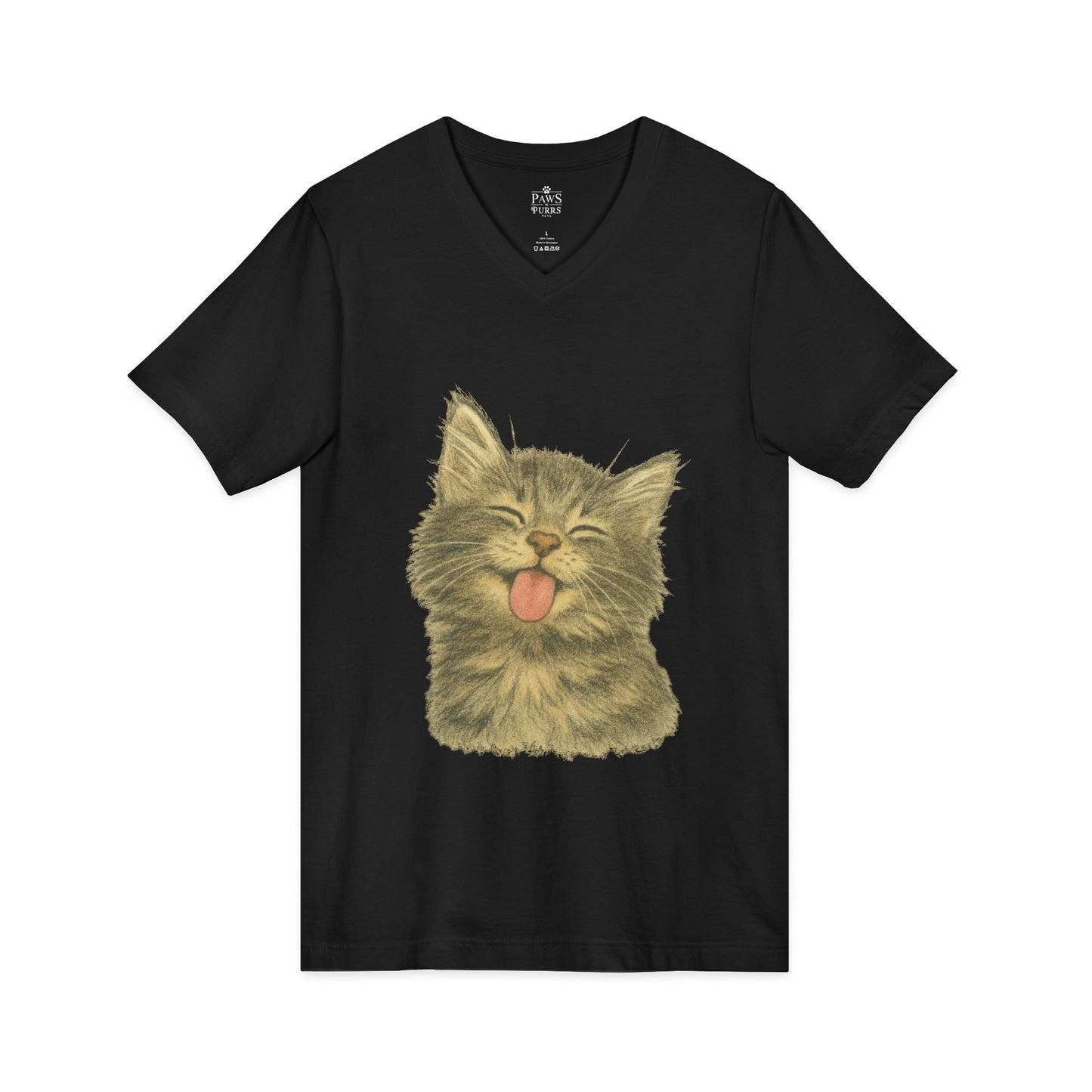 Kitty Lick - V-Neck Unisex T-Shirt