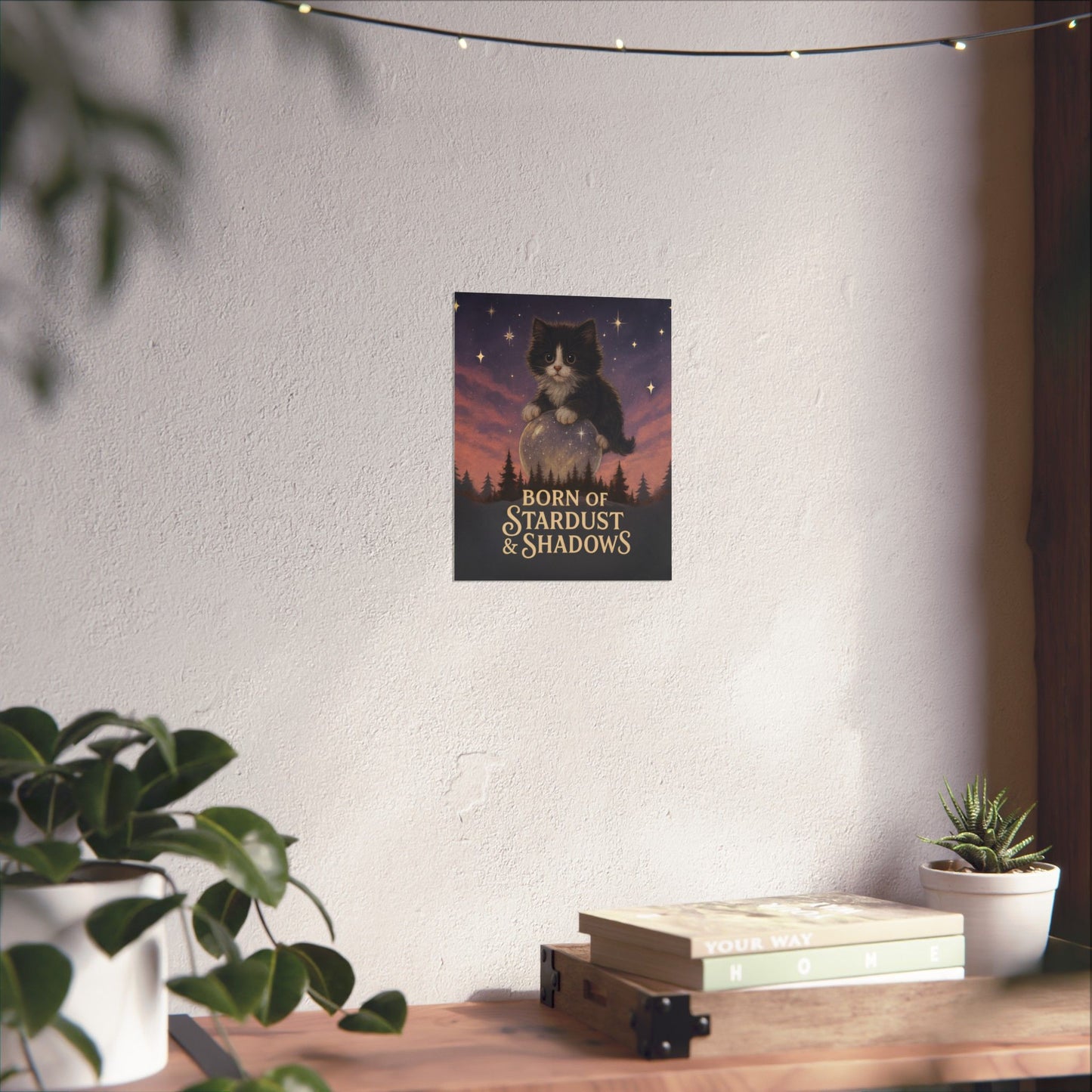 Born of Stardust & Shadows - Cat Art Poster