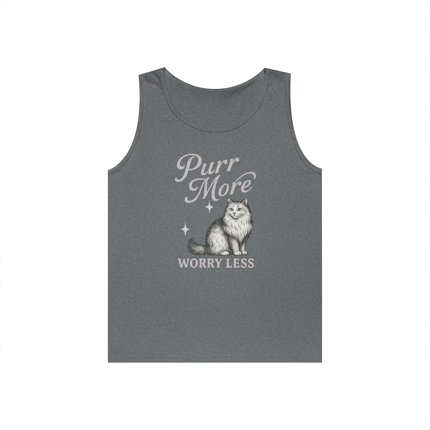 Purr More, Worry Less - Heavy Cotton Unisex Tank Top