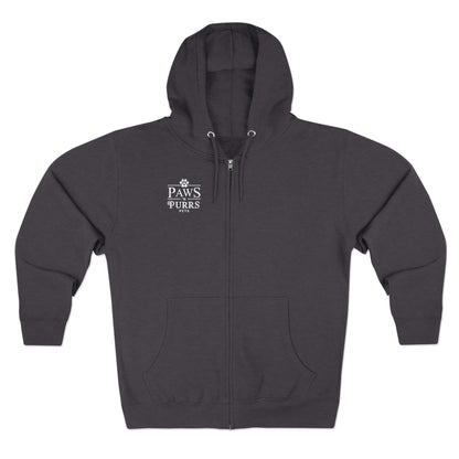 Purr More, Worry Less – Cozy Cat Lover’s Zip Hoodie