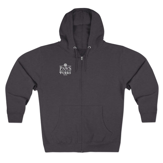 Purr More, Worry Less – Cozy Cat Lover’s Zip Hoodie