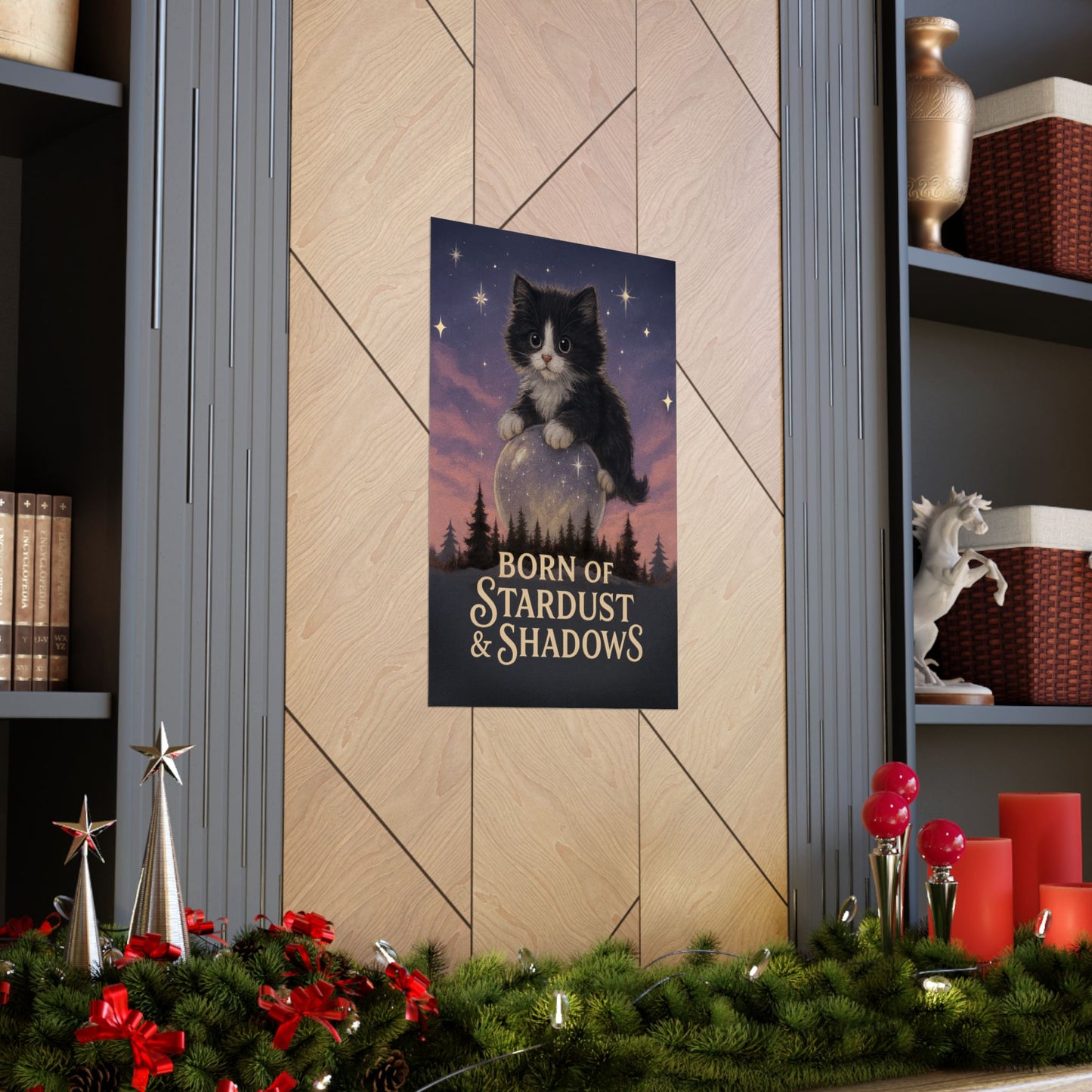 Born of Stardust & Shadows - Cat Art Poster