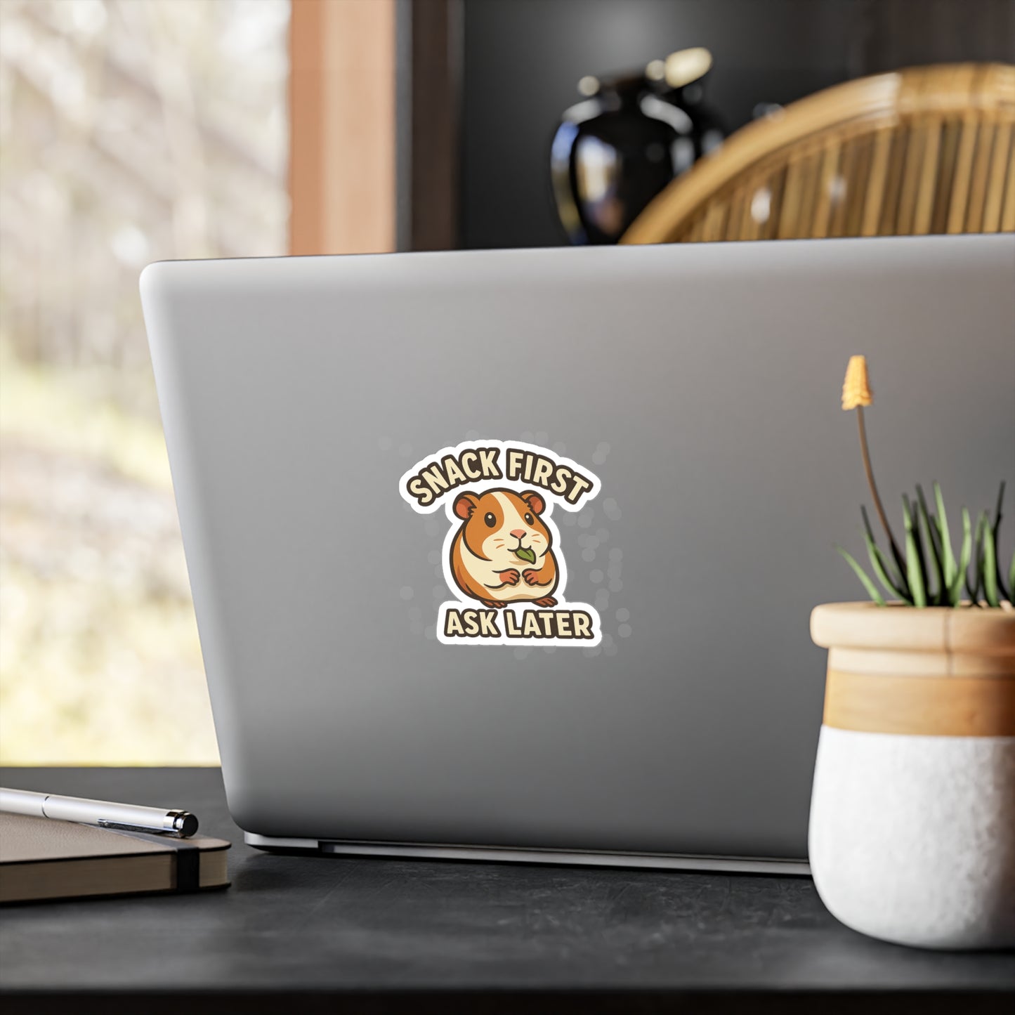 Snack First, Ask Later – Gerbil Vinyl Sticker