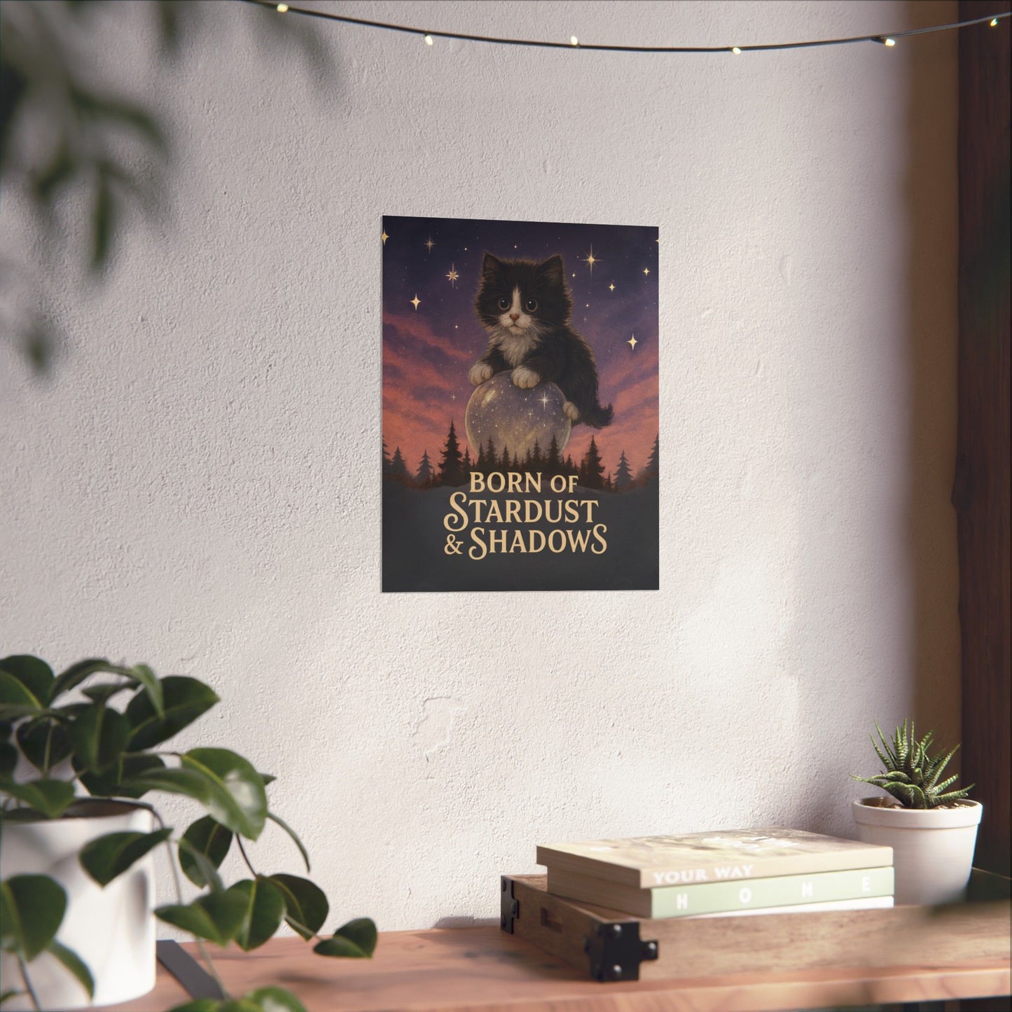 Born of Stardust & Shadows - Cat Art Poster