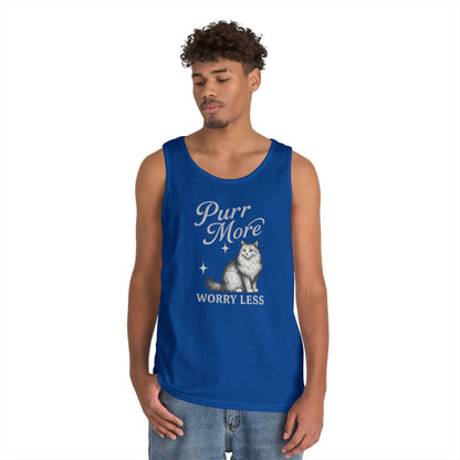 Purr More, Worry Less - Heavy Cotton Unisex Tank Top