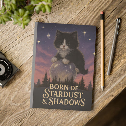 Personalized Image: Born of Stardust & Shadows - Whimsical Cat Journal
