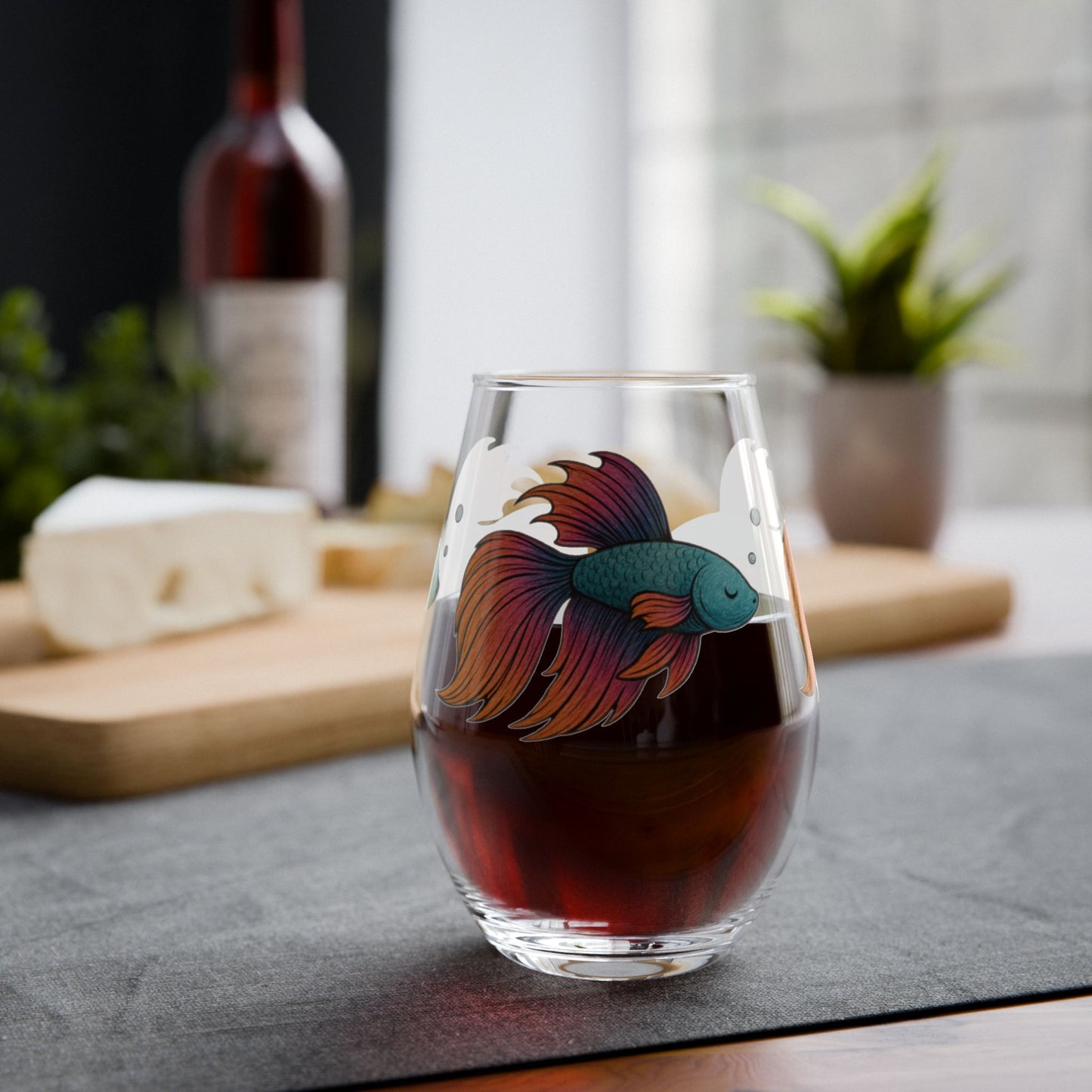 Betta Fish - Stemless Wine Glass