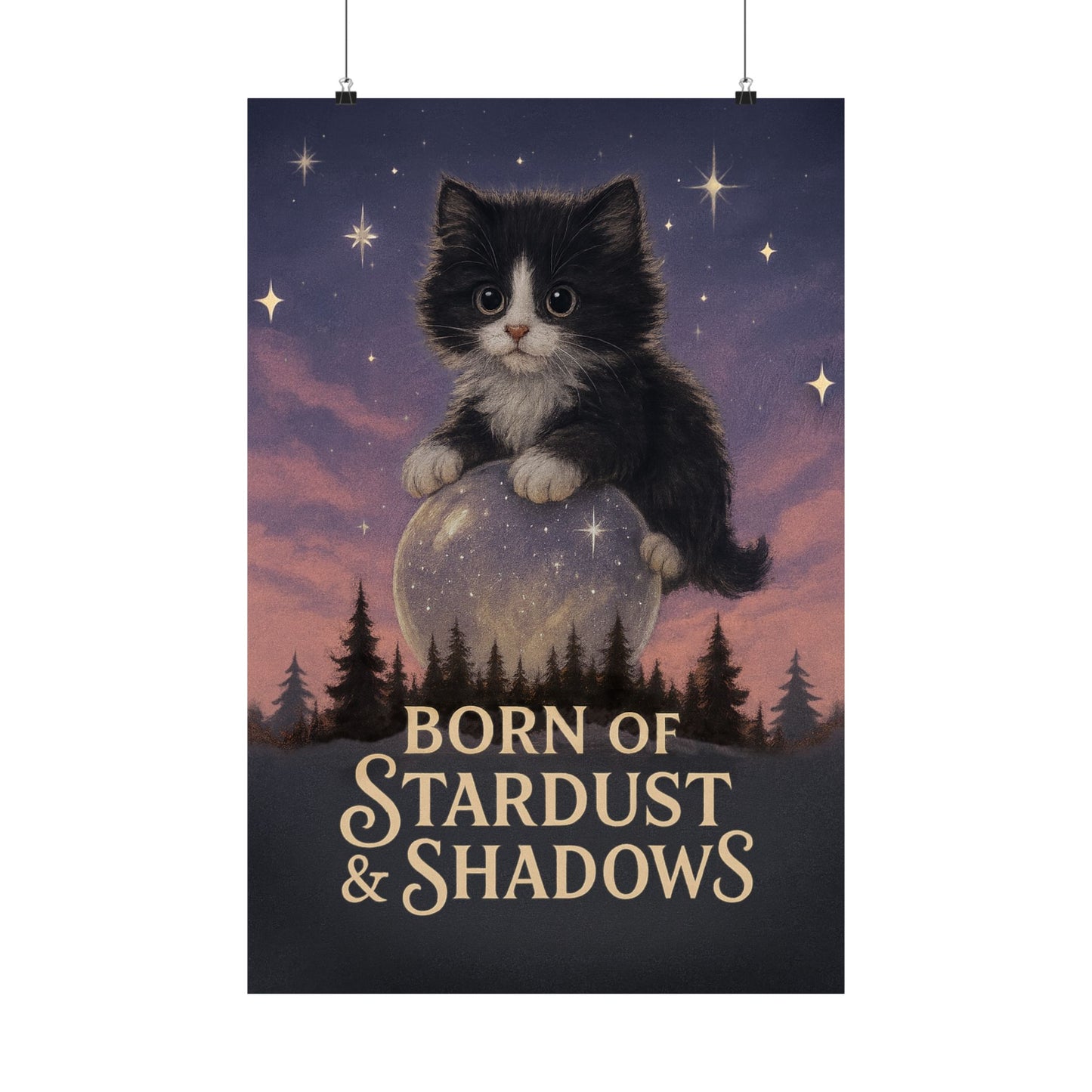 Born of Stardust & Shadows - Cat Art Poster