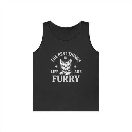 The Best Things in Life are Furry - Heavy Cotton Unisex Tank Top