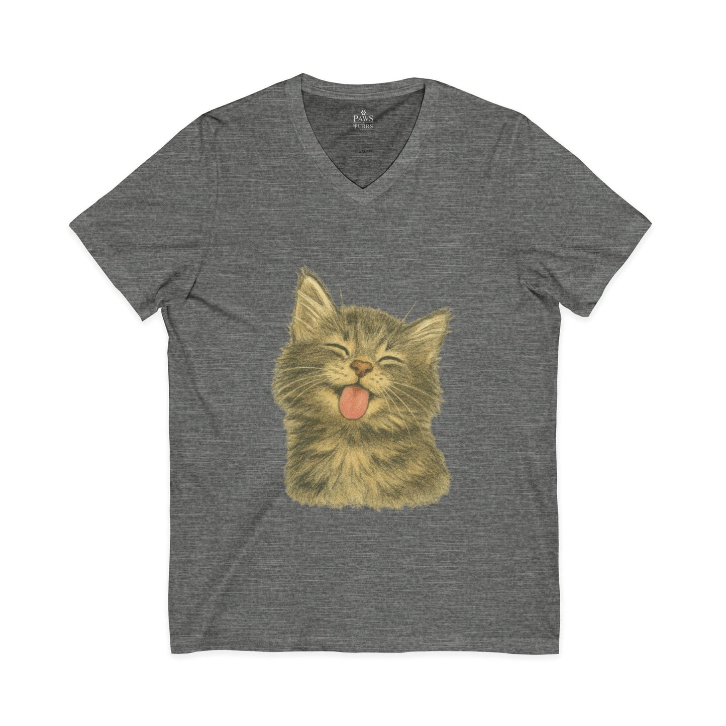 Kitty Lick - V-Neck Unisex T-Shirt
