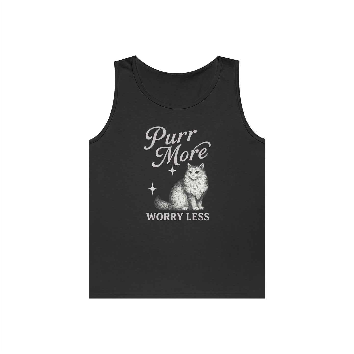 Purr More, Worry Less - Heavy Cotton Unisex Tank Top