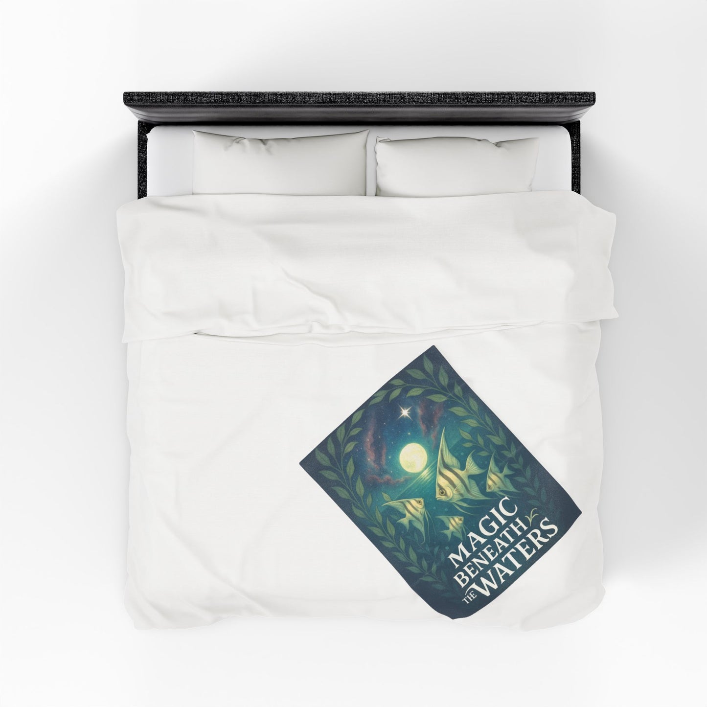 Magic Beneath the Waters - Angel Fish Velveteen Blanket