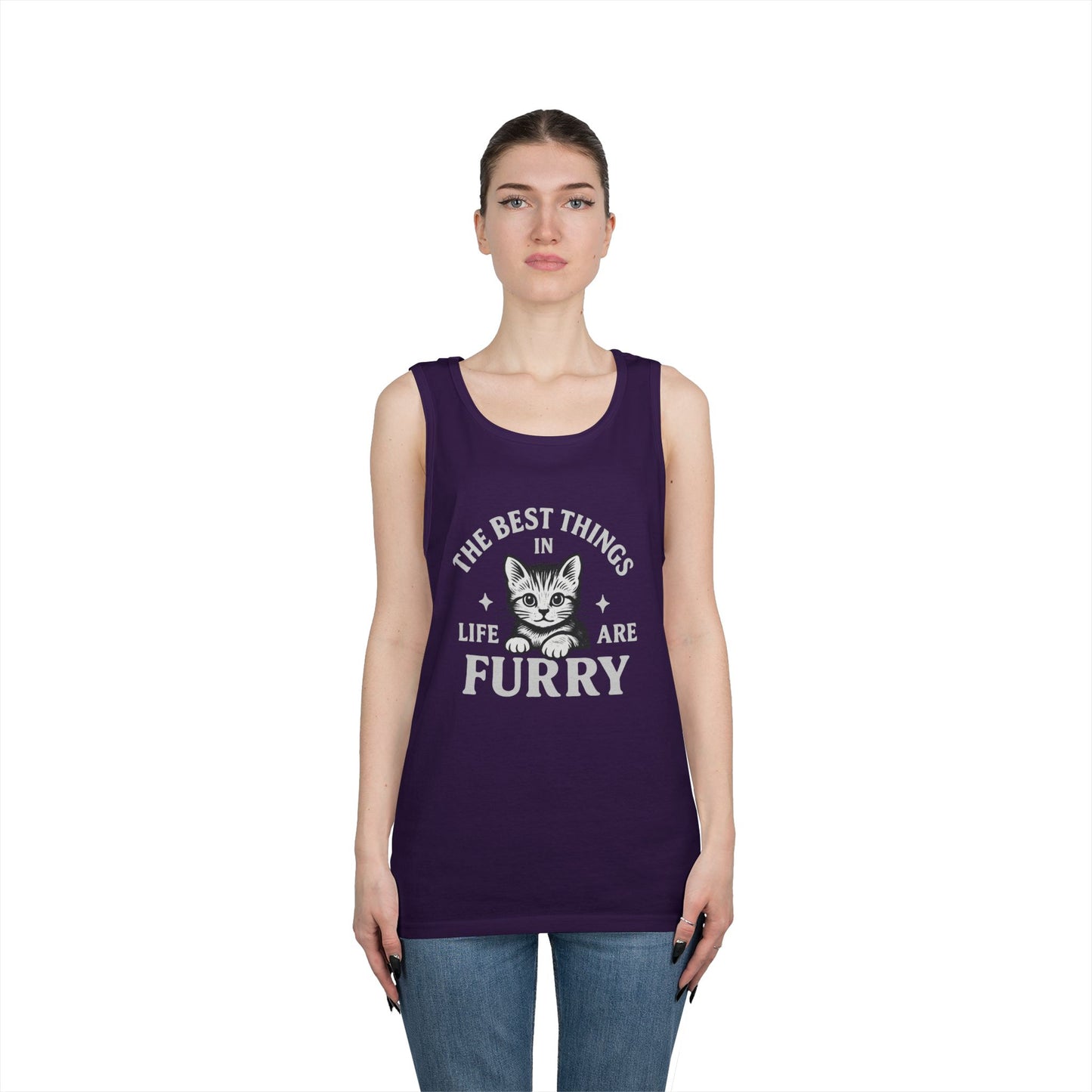 The Best Things in Life are Furry - Heavy Cotton Unisex Tank Top